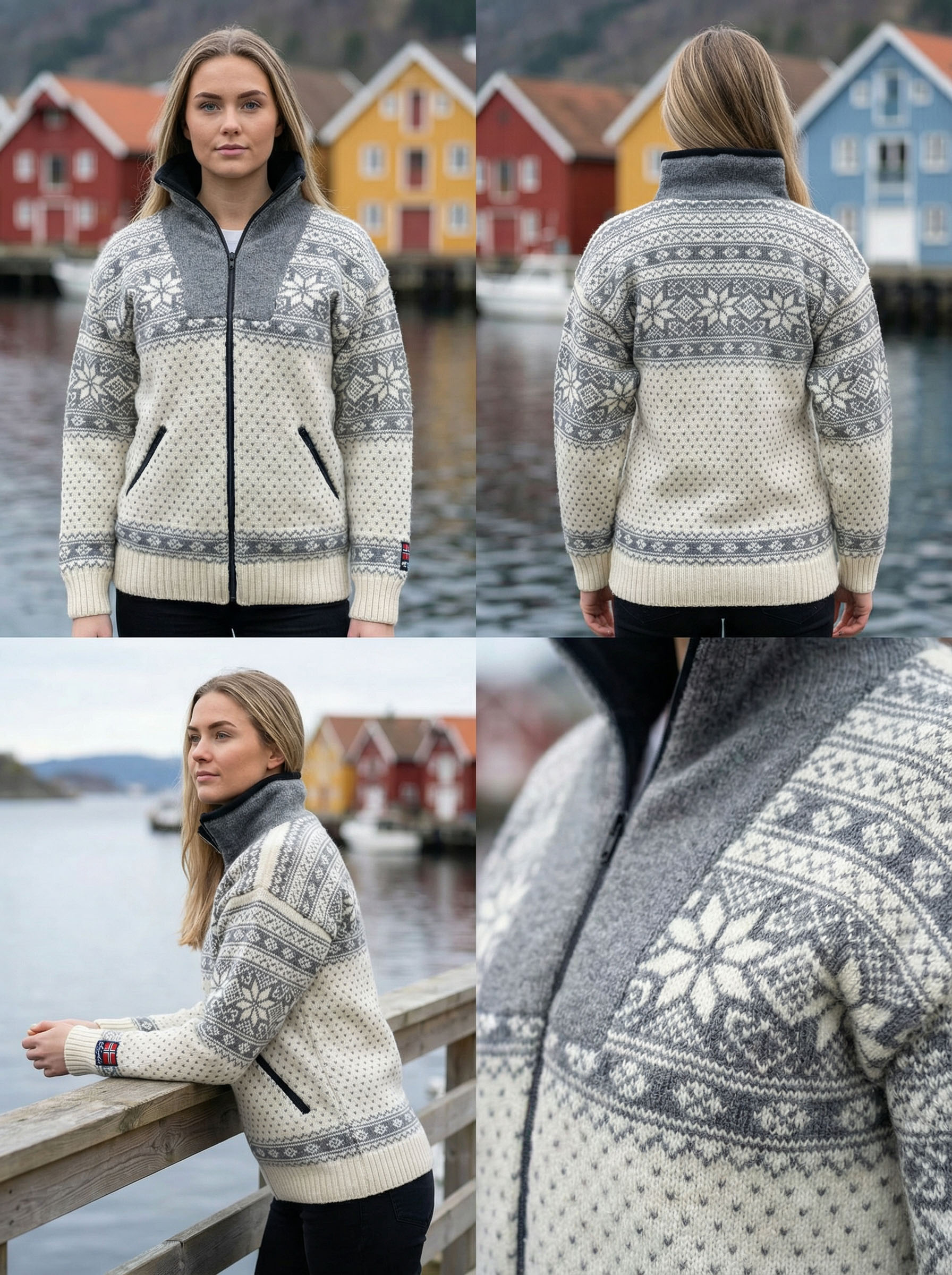 Norský svetr s membránou Mønstret - bílá 04